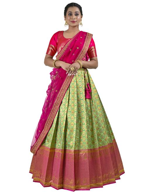 self designed woven pleated lehenga choli with dupatta - 19679004 - Very Small Image - 1