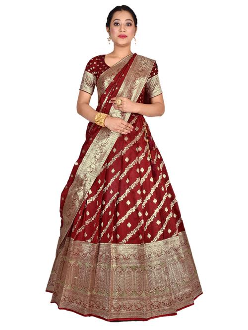 self designed woven lehenga choli with dupatta - 19679053 - Very Small Image - 1