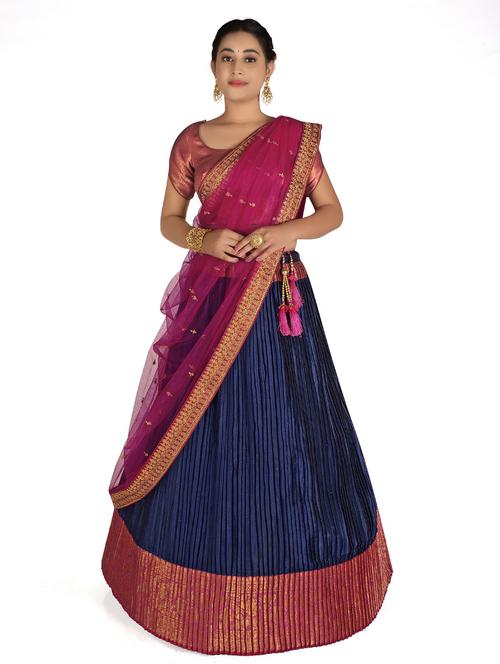 self designed woven pleated lehenga choli with dupatta - 19679120 - Very Small Image - 1