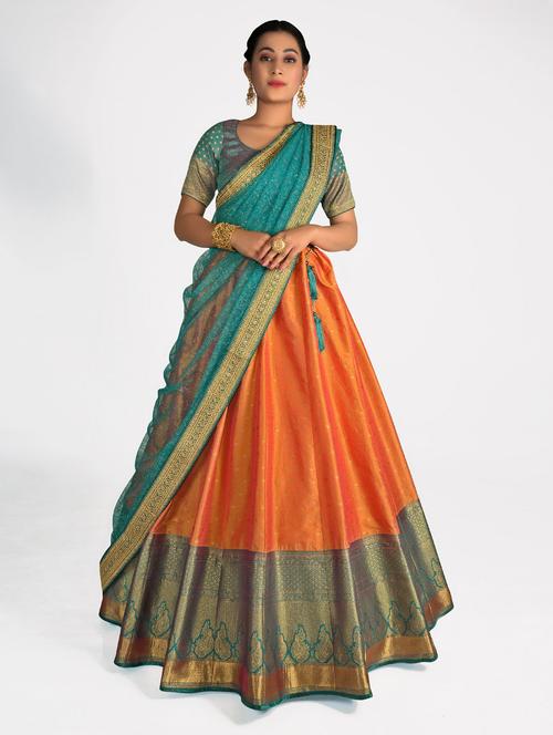 self designed woven lehenga choli with dupatta - 19679126 - Very Small Image - 1