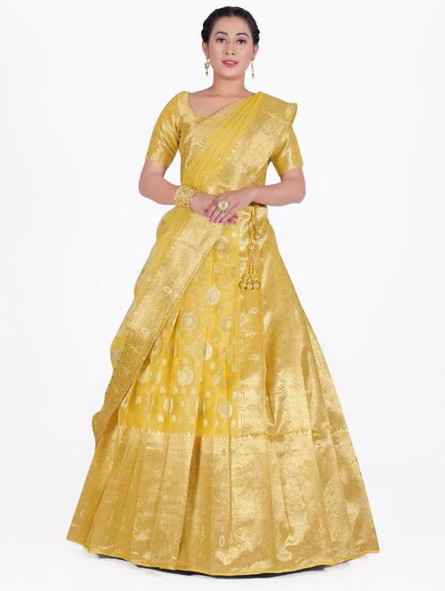 self designed woven lehenga choli with dupatta - 19679143 - Very Small Image - 1