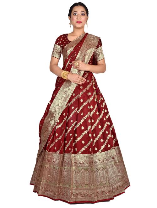 self designed woven lehenga choli with dupatta - 19679155 - Very Small Image - 1