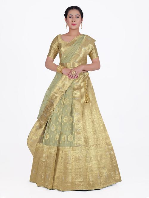 self designed woven lehenga choli with dupatta - 19679165 - Very Small Image - 1