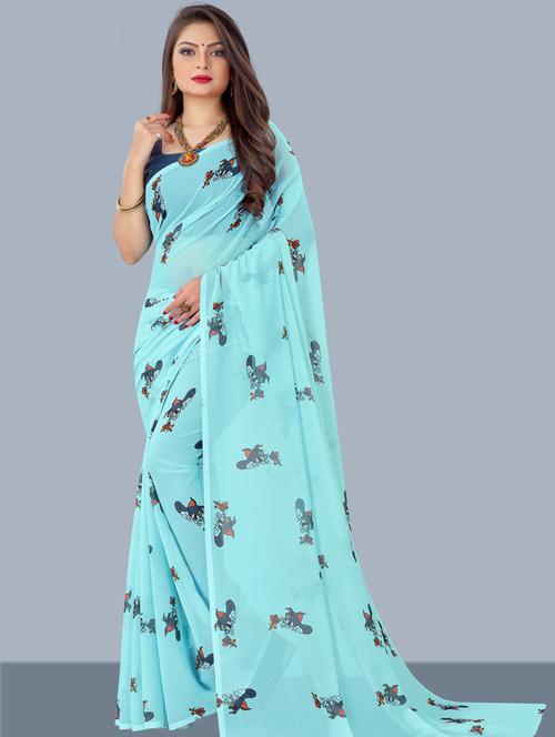 printed woven saree - 19681084 - Very Small Image - 1