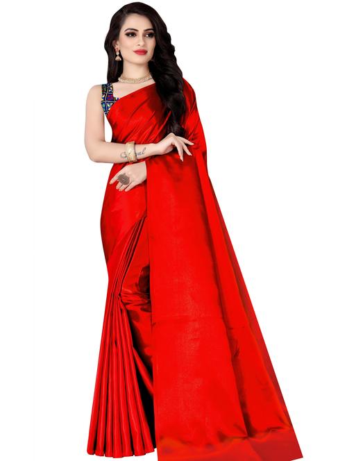 solid woven saree with blouse - 19681095 - Very Small Image - 1