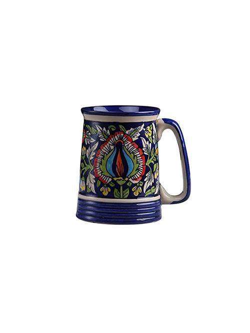 caffeine ceramic handmade blue jaipuril beer mug (set of 2) - 19681967 - Very Small Image - 1