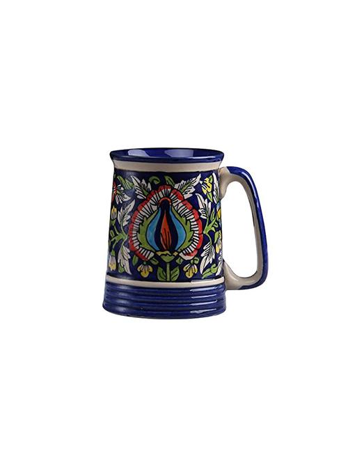 caffeine ceramic handmade blue jaipuril beer mug (set of 2) - 19681972 - Very Small Image - 1