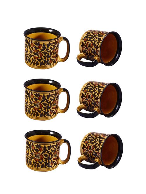 caffeine ceramic handmade brown sehra maggie mug (set of 6) - 19681981 - Very Small Image - 1