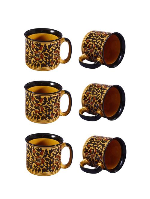 caffeine ceramic handmade brown sehra maggie mug (set of 6) - 19681982 - Very Small Image - 1