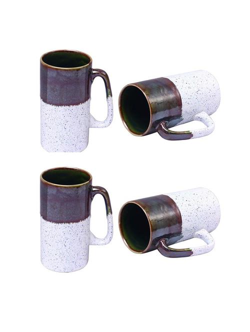 caffeine ceramic handmade green & white studio milk mug (set of 4) - 19682006 - Very Small Image - 1