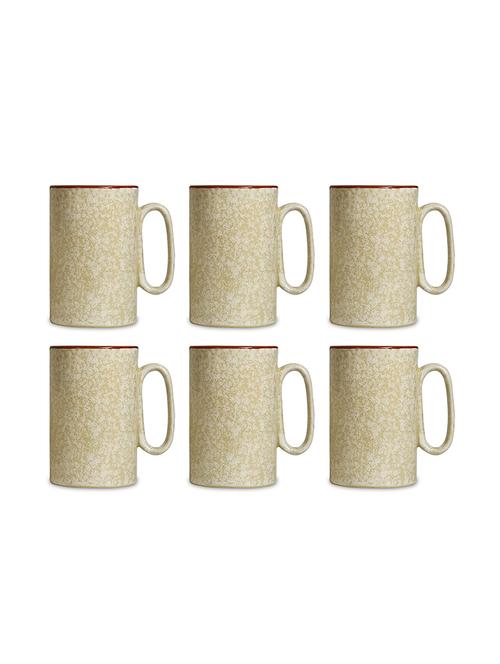caffeine ceramic stonwear handmade white & brown milk mug (set of 6) - 19682007 - Very Small Image - 1