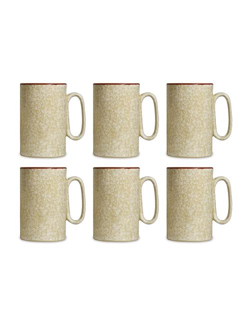 caffeine ceramic stonwear handmade white & brown milk mug (set of 6) - 19682028 - Very Small Image - 1