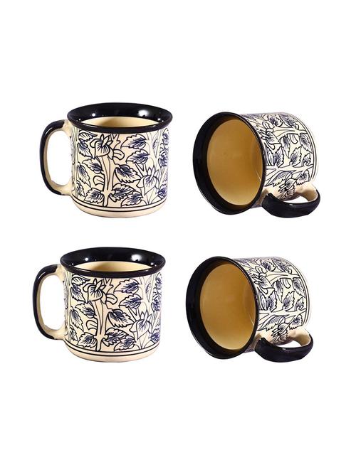 caffeine ceramic handmade black perru maggie mug (set of 4) - 19682041 - Very Small Image - 1
