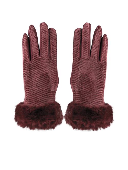 maroon solid gloves - 19682170 - Very Small Image - 1