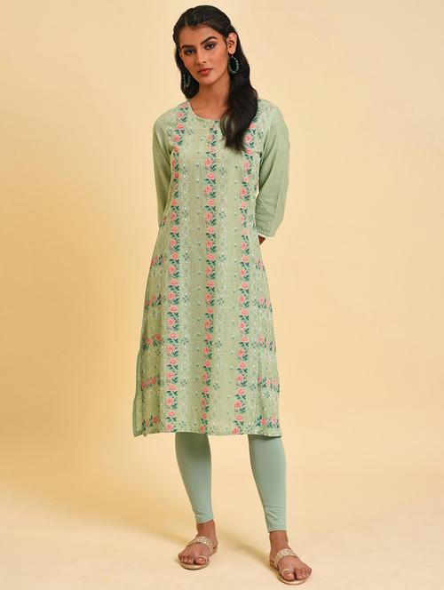 florals prints kurta pant sets - 19684460 - Very Small Image - 1