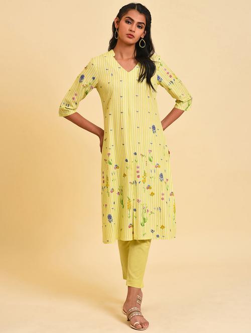 florals prints kurta pant sets - 19684464 - Very Small Image - 1
