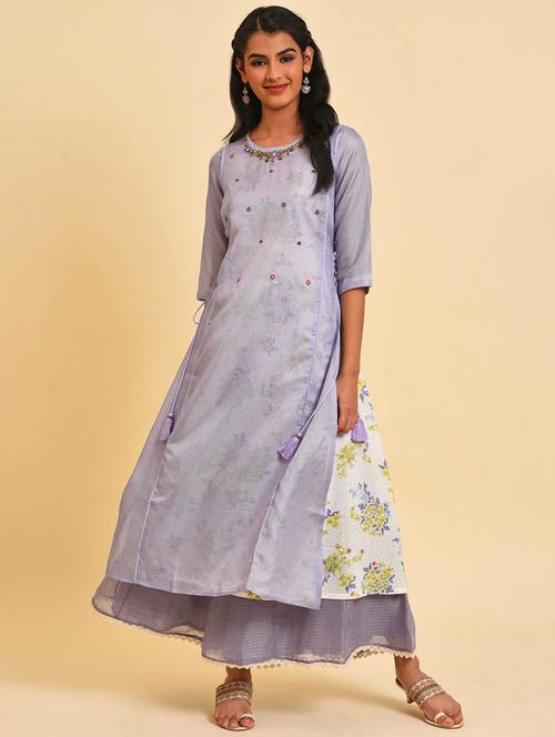 purple printed a-line kurta - 19684588 - Very Small Image - 1