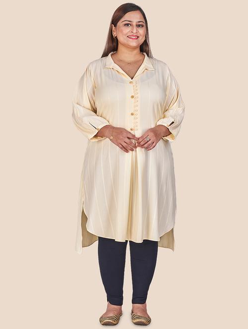 lapel neck high-low plus tunic - 19684673 - Very Small Image - 1