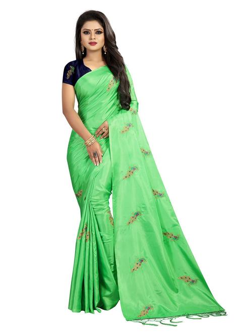 self design embroidered saree with blouse - 19684750 - Very Small Image - 1