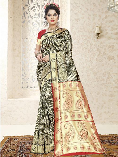 black silk mysore saree with blouse - 19684753 - Very Small Image - 1