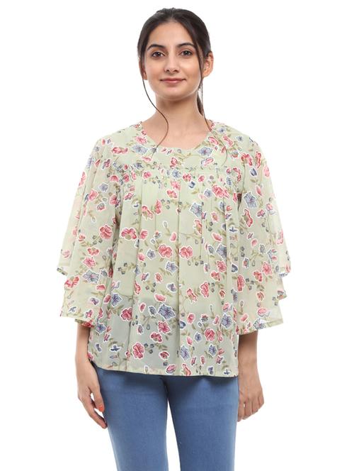 florals print cotton regular top - 19685396 - Very Small Image - 1