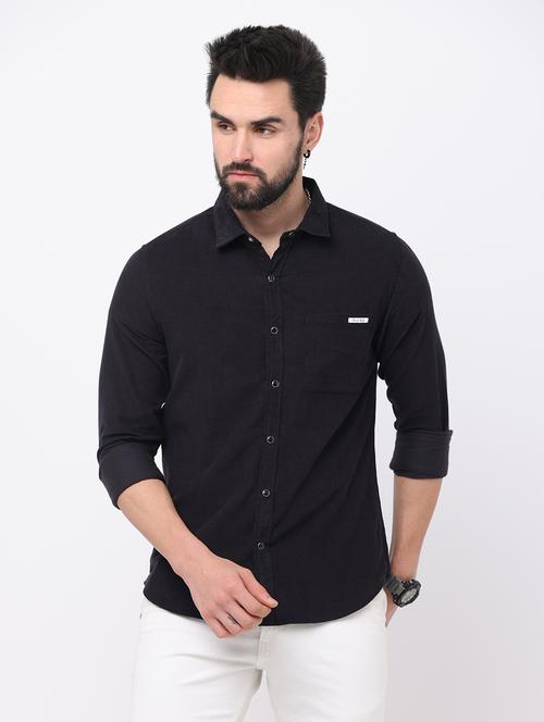 mens solid casual shirt - 19686342 - Very Small Image - 1