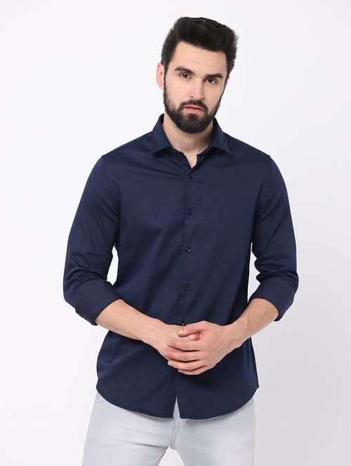 mens solid casual shirt - 19689412 - Very Small Image - 1