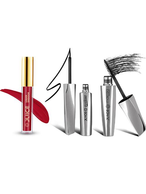 juice | liquid eyeliner - el04 mascara - ms04 & red liquid sindoor combo | waterproof, sweat proof & smudge proof | pack of 3 - 19689605 - Very Small Image - 1