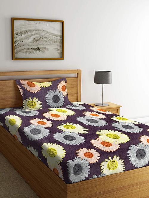 glace cotton single bedsheet with 1 pillow cover - 19689687 - Very Small Image - 1