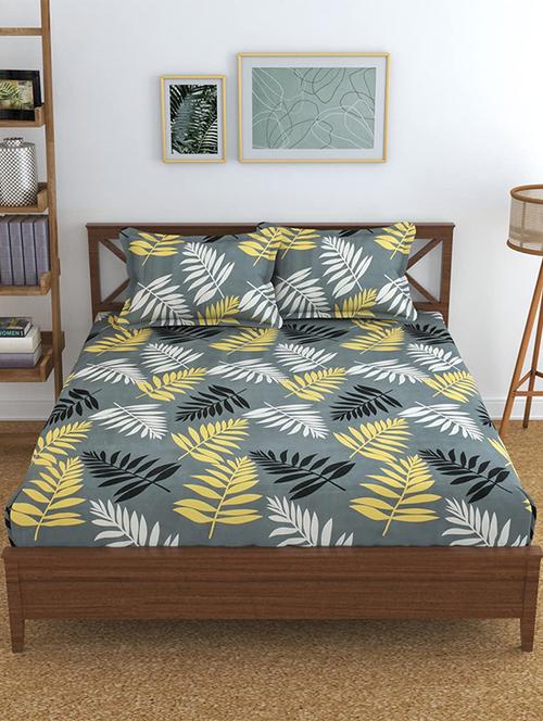 glace cotton printed king size double bed bedsheet with 2 pillow cover - 19689725 - Very Small Image - 1