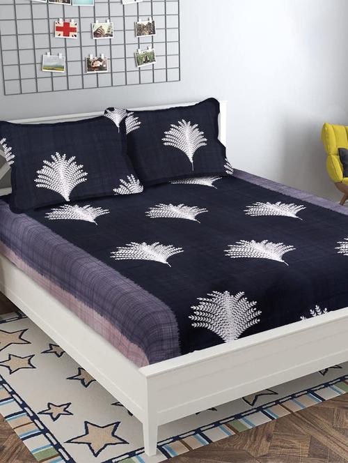 glace cotton printed king size double bed bedsheet with 2 pillow cover - 19689737 - Very Small Image - 1