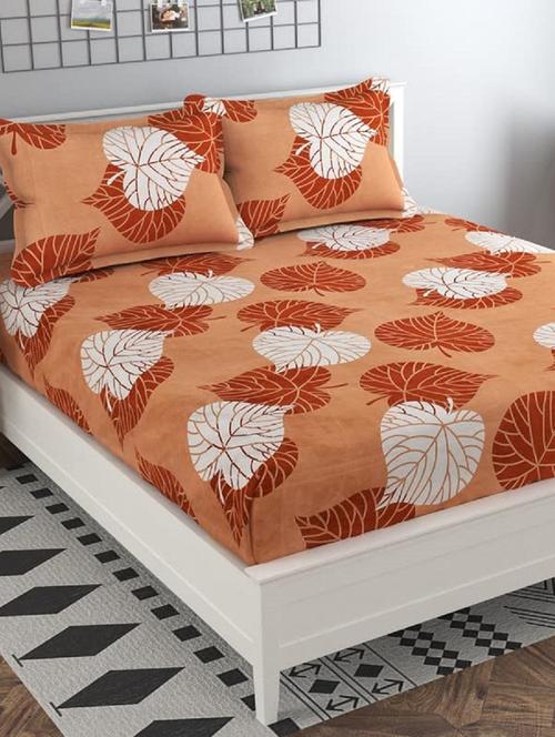 glace cotton fitted printed king size double bed bedsheet with 2 pillow cover - 19689774 - Very Small Image - 1