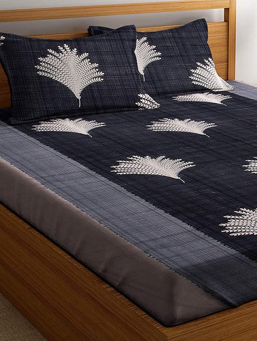 glace cotton fitted printed king size double bed bedsheet with 2 pillow cover - 19689782 - Very Small Image - 1