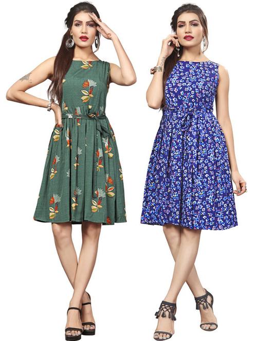 women's combo geometric dress - 19689897 - Very Small Image - 1