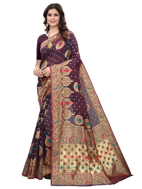 self design jamdani saree with blouse - 19690463 - Very Small Image - 1
