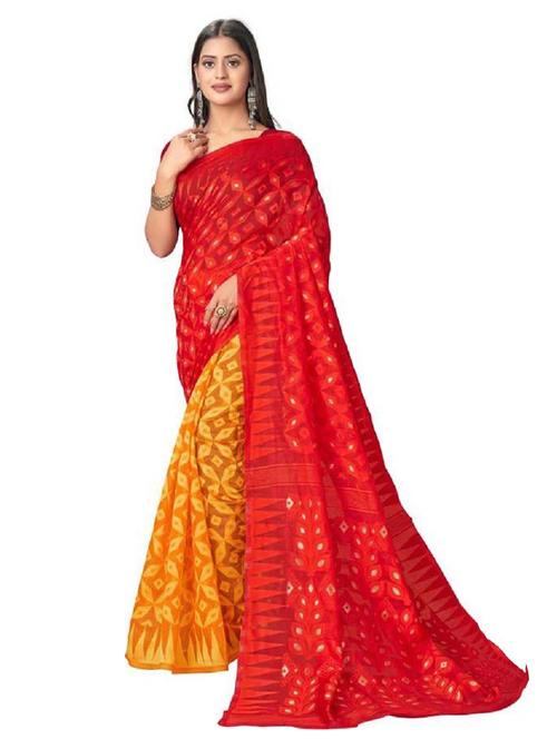 self design jamdani saree with blouse - 19690616 - Very Small Image - 1