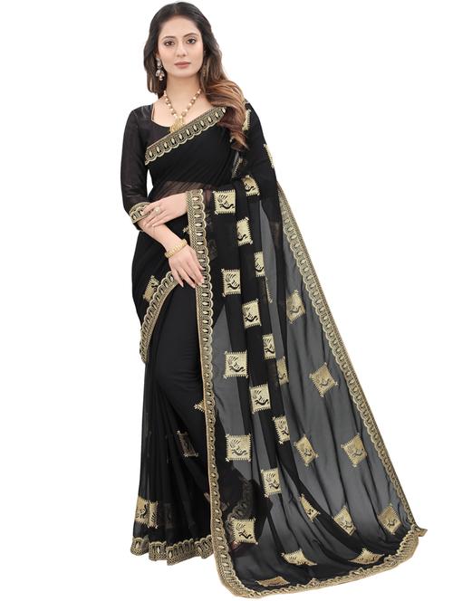 printed woven saree with blouse - 19690642 - Very Small Image - 1