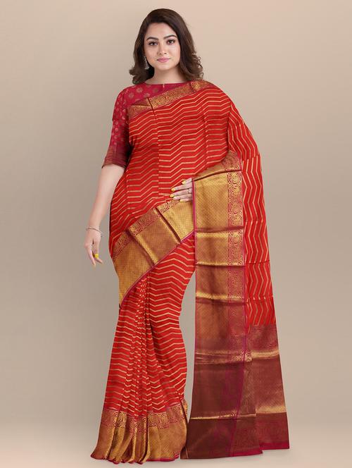 printed woven saree - 19690648 - Very Small Image - 1