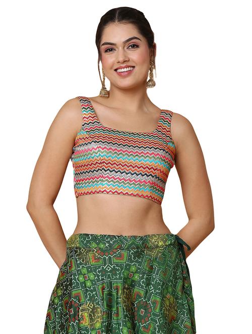 multi colored silk embroidered blouse - 19690707 - Very Small Image - 1