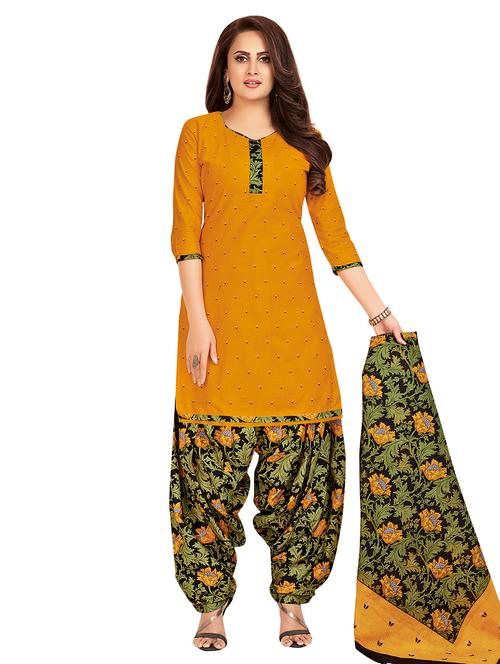 printed unstitched patiyala suit set - 19690746 - Very Small Image - 1