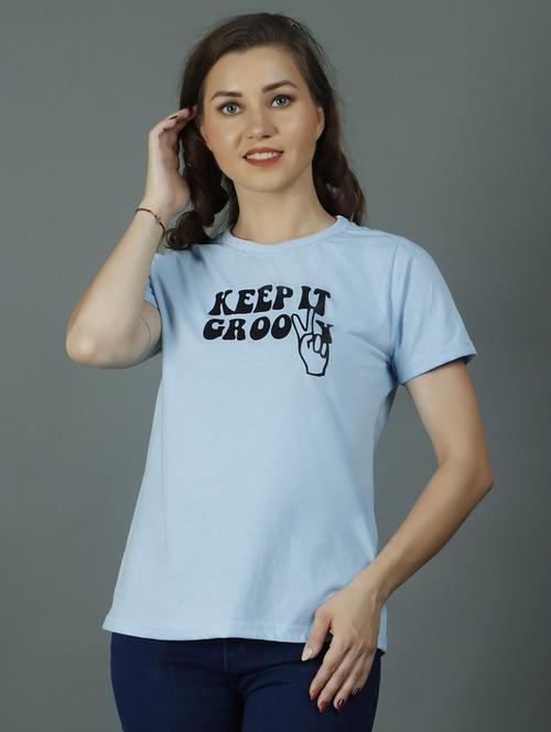 blue cotton regular tshirt - 19690756 - Very Small Image - 1