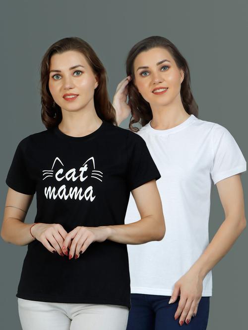 round neck printed regular tees combo - 19690801 - Very Small Image - 1