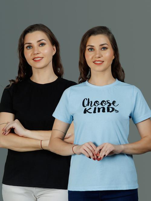 round neck printed regular tees combo - 19690805 - Very Small Image - 1