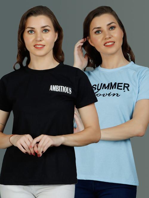 round neck printed regular tees combo - 19690810 - Very Small Image - 1