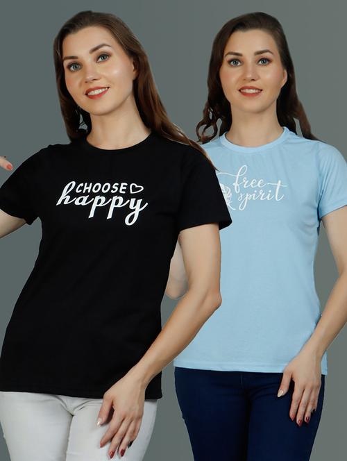 round neck printed regular tees combo - 19690812 - Very Small Image - 1
