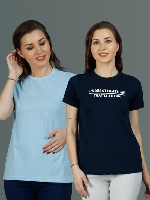 round neck printed regular tees combo - 19690825 - Very Small Image - 1