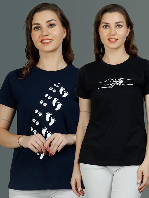 round neck printed regular tees combo - 19690830 - Very Small Image - 1