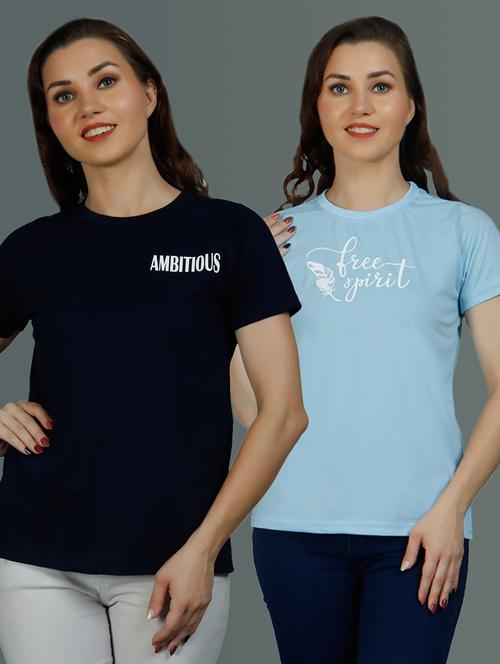 round neck printed regular tees combo - 19690833 - Very Small Image - 1