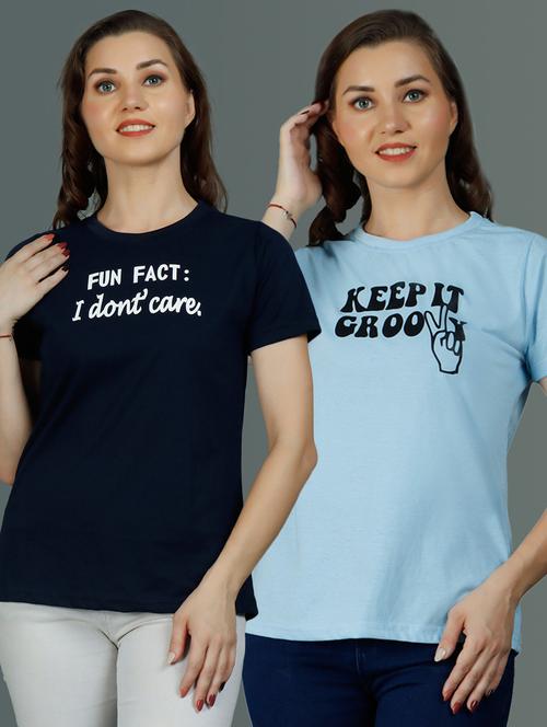 round neck printed regular tees combo - 19690841 - Very Small Image - 1
