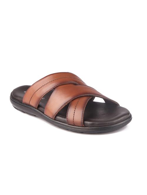 tan leather slip on sandals - 19691003 - Very Small Image - 1